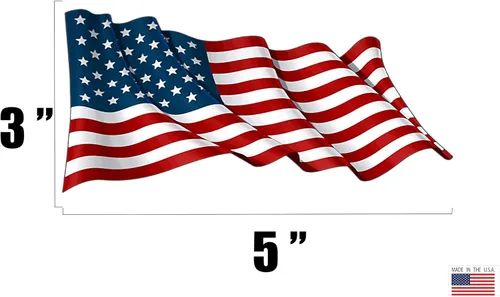 Miniatura 3 de Rogue River Tactical Calcomanía de Bandera de EE.UU. Calcomanía de Parachoques Calcomanía de Coche Regalo Patriótico Americano Ondulado Estados