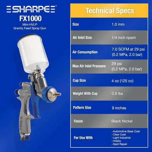 Miniatura 4 de Pistola de pintura Graco-Sharpe Mini-HVLP FX1000, 1
