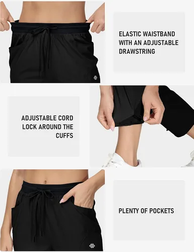 Miniatura 4 de MoFiz Pantalones de senderismo para mujer, ligeros, de secado rápido, con bolsillos con cremallera