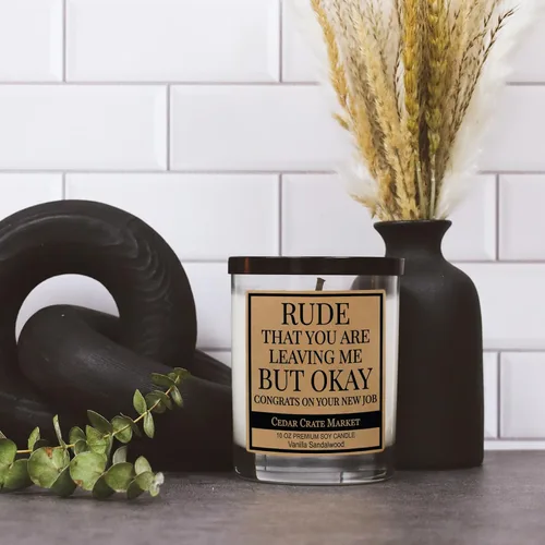 Miniatura 2 de Regalos de velas perfumadas para compañeros de trabajo Rude that You're Leaving Me But OK Congrats on Your New Job Regalos divertidos para dejar