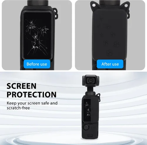 Miniatura 4 de Funda de silicona Pocket 3, protector de lente resistente a los arañazos, compatible con DJI OSMO Pocket 3 Creator Combo Accesorios (azul claro)
