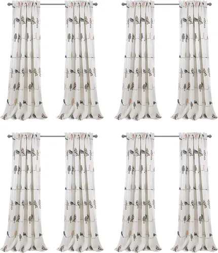 Miniatura 9 de Lush Decor Rowley Birds - Cortinas de pájaros para oscurecer la habitación, juego para sala, comedor, dormitorio (par), 52 pulgadas de ancho x 84