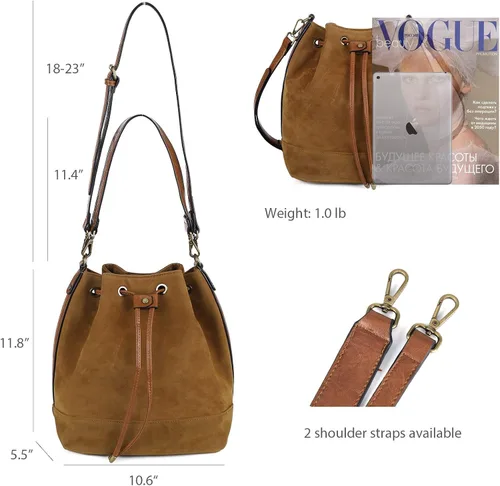 Miniatura 5 de AFKOMST Bolsas de cubo y monederos para mujer con cordón y 2 correas desmontables