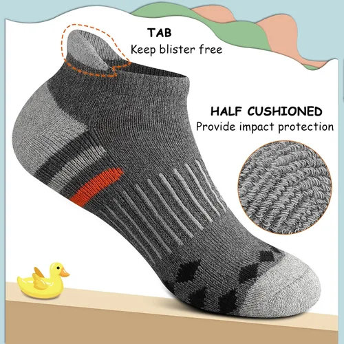 Miniatura 2 de Comfoex 10 pares de calcetines de tobillo atléticos para niños grandes y pequeños calcetines de algodón medio acolchados