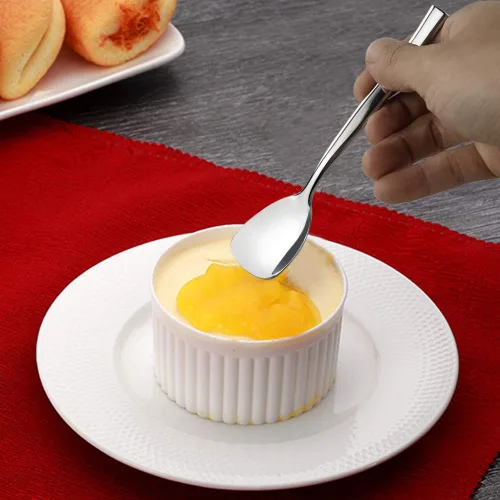 Miniatura 4 de Idomy Juego de 12 cucharas de helado de postre de acero inoxidable, 5.51 pulgadas