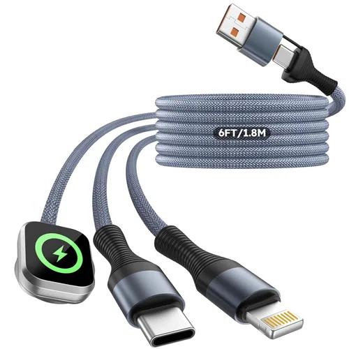Miniatura 22 de Cruise Essentials - Cable de carga múltiple 3 en 2 para iPhone Watch Charger/iPhone 17/IP, iWatch Charger, Travel Camping Essentials compatible