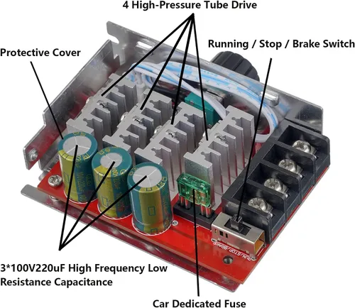 Miniatura 2 de BOJACK Control del controlador de velocidad del motor de 7-70V PWM DC 30A