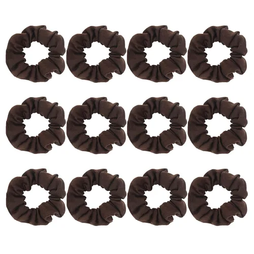 Miniatura 18 de Coleteros de algodón para el cabello, de un solo jersey, color sólido, ligas elásticas para el cabello para mujer, accesorios (beige)