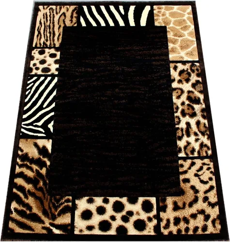 Miniatura 9 de Alfombra con diseño de animales Skinz 73, color negro (5 pies x 7 pies)