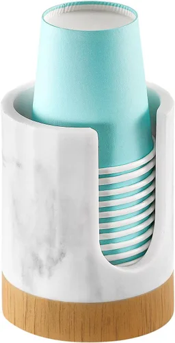 Miniatura 13 de Luxspire Dispensador de Vasos para Baño, Dispensador de Vasos Dixie de 3oz, Portavasos Dixie de Resina, Portavasos de Papel Desechable para Baño