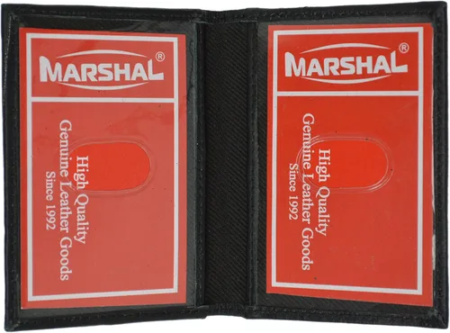 MARSHAL Cartera delgada de cuero para tarjeta de crédito, tarjeta de crédito, soporte plegable para licencia de conducir, caja fuerte