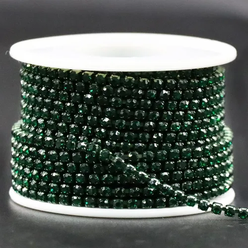 Miniatura 10 de Jerler Cadena de cierre SS6.5/0.079 in con diamantes de imitación de cristal de 10 yardas para manualidades de costura, ideal para bodas, fiestas