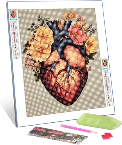 Miniatura 13 de TUMOVO Pintura mecánica de diamantes de corazón DIY 5D, kit de numeración, anatomía humana, cristal de diamantes de imitación, obra de arte mágica