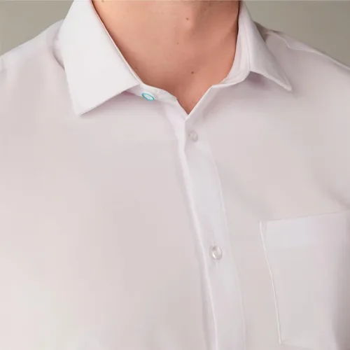 Miniatura 5 de &COLLAR Camisa de vestir de manga corta para hombre de alto rendimiento y ajuste atlético