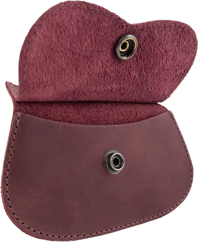 Miniatura 45 de Hide & Drink, Cartera en forma de gato, bolsa para monedas, soporte para dinero, accesorio de viaje, cuero de grano completo, hecho a mano, Negro