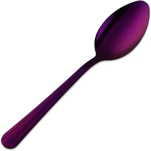 Miniatura 11 de MINGYU Juego de 12 cucharas de acero inoxidable, elegantes cucharas de sopa azules, cucharas de mesa de 7 pulgadas, cucharas de titanio