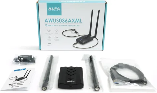 Miniatura 2 de ALFA NETWORK AWUS036AXML 802.11axe WiFi 6E Adaptador USB 3.0 AXE3000, Tri Banda 6 GHz, Velocidad Gigabit de hasta 3Gbps