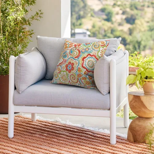Miniatura 227 de Juego de 2 almohadas para exteriores de 16 x 16 pulgadas, repelentes al agua con interiores, para muebles de patio, hogar, jardín, geometría bohemia