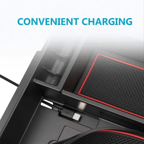 Miniatura 4 de Organizador de consola central con puerto USB para accesorios Toyota Tacoma 2023 2022 2021 2020 2019 2018 2017 2016, mejoras de 3ª generación TRD