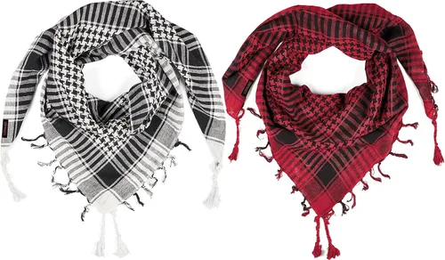 Miniatura 32 de LOVARZI Shemagh Cottons Arab Keffiyeh - Bufanda militar táctica para cabeza y cuello