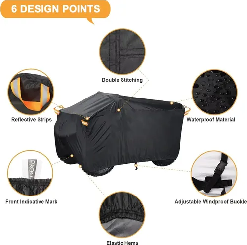 Miniatura 4 de Cubierta para ATV resistente 600D Oxford impermeable, protección UV para 4 ruedas/quad, protección para todo tipo de clima al aire libre