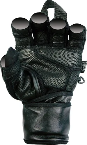 Miniatura 5 de Epic - Guantes de cuero para gimnasio con muñequeras integradas de 2 pulgadas de ancho, el mejor agarre y diseño para levantamiento de pesas, Negro