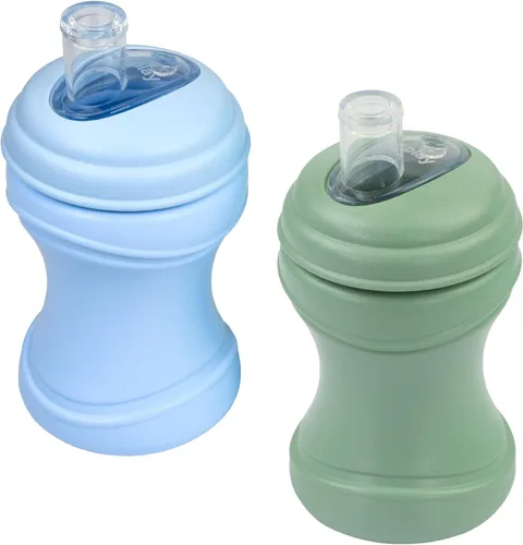 Miniatura 10 de Re-Play - Tazas de transición con boquilla para niños de 1 año - Boquilla blanda de silicona de grado médico y tapa para viajes, forma de reloj