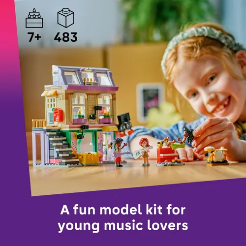 Miniatura 2 de LEGO Friends Music Store & Apartment Building Set – Conjunto de juego interactivo de narración de historias para niñas y niños a partir de 7 años