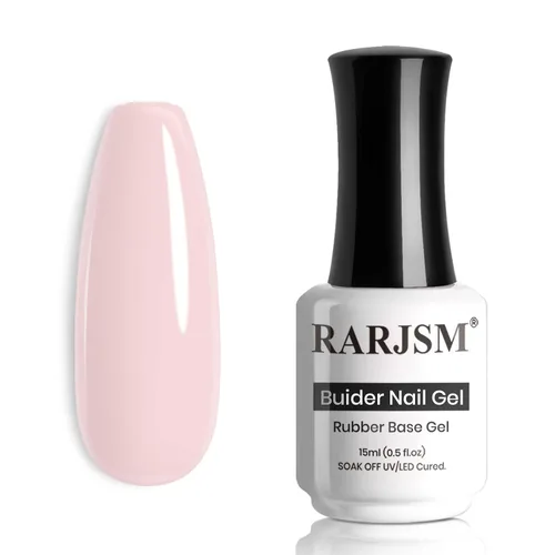 Miniatura 23 de RARJSM Esmalte de uñas de gel con base de goma de fibra de vidrio rosa y flor de cerezo desnudo, para reparar uñas rotas, fortalecedor, capa base