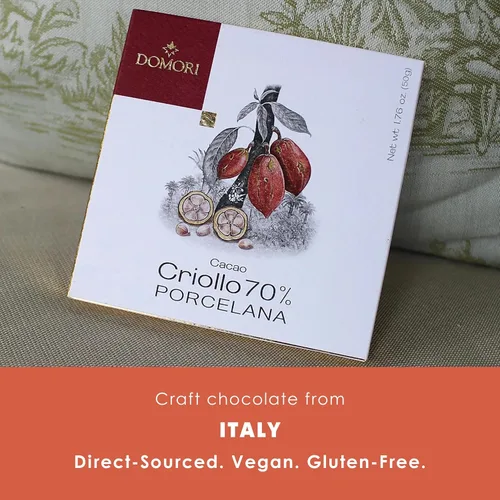Miniatura 3 de Domori Porcelana 70% chocolate negro paquete de 3 – Chocolate italiano – grano a barra, de origen directo – Sin gluten, vegano – Paquete
