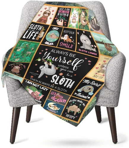 Miniatura 8 de Linda manta de perezoso, regalos lindos de perezosos para niñas, niños y mujeres, decoración de animales de peluche de perezoso, manta ligera