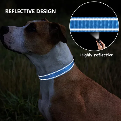 Miniatura 7 de Collares reflectantes de nailon para perros, con hebilla de liberación rápida, collares de nailon de seguridad ajustables para perros pequeños