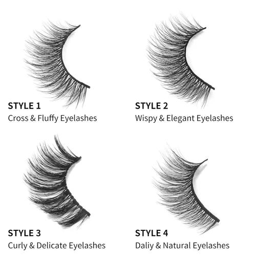 Miniatura 3 de DYSILK Pestañas postizas de visón – Pestañas postizas de aspecto natural, 16 pares de pestañas 6D, 4 estilos mezclados, largas, sintéticas, 16