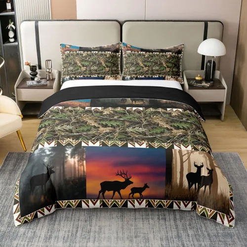 Miniatura 43 de Juego de ropa de cama 100% de algodón natural con hojas de palmera, funda de edredón Monstera con hojas tropicales, rama de hojas tropicales, funda