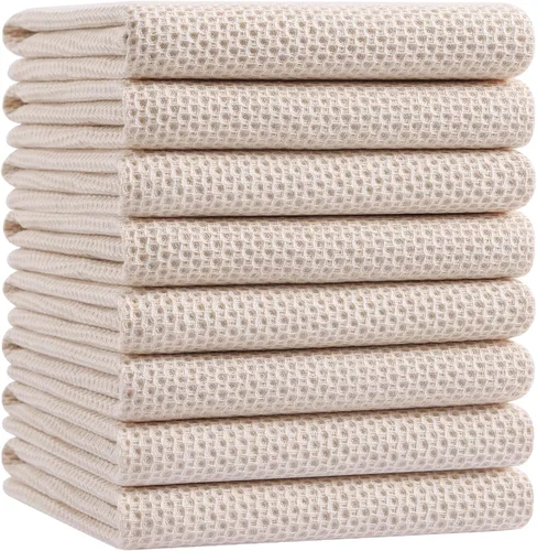 Miniatura 97 de Homaxy Paños de cocina de 100% algodón con tejido de gofre, ultra suaves, absorbentes, de secado rápido, 12 x 12 pulgadas, paquete de 6, amarillo