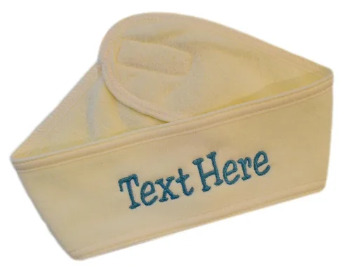 Miniatura 6 de Funny Girl Designs Diadema de spa personalizada bordada con texto personalizado de tu elección (negro)