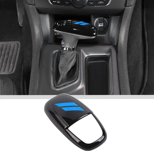 Miniatura 15 de JWWY Pomos de palanca de cambios para Dodge Challenger Charger 2015-2025+ Durango 2018-2023, accesorios interiores, fibra de carbono azul