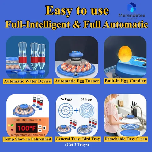Miniatura 3 de Incubadora automática de 26-52 huevos Mejora la adición automática de agua Vista de 360 grados incubadoras para huevos para incubar Sin uso