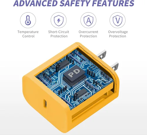 Miniatura 3 de Cargador de iPhone de carga rápida, [certificado MFi] Paquete de 20 W tipo C bloque de carga rápida con [10 pies y 6 pies] USB C a cable Lightning