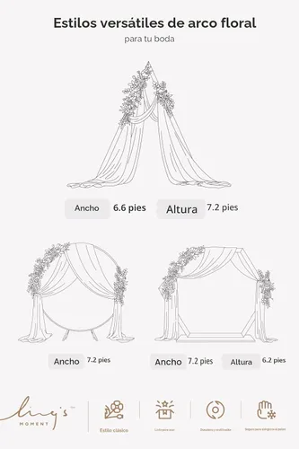 Miniatura 8 de Ling's moment - Flores básicas de arco con cortinas (juego de 4) – 2 piezas de flores con 5 cortinas de arco para decoración de árbol de 5 pies x 6