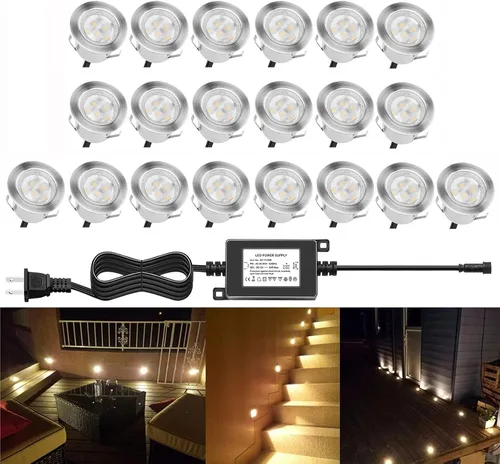 lámpara LED decorativa de bajo voltaje de 1 vatio, impermeable, para exteriores, patio, jardín, escaleras Blanco cálido