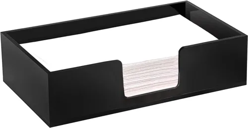 Miniatura 8 de Servilletero acrílico para toallas de invitados, bandeja de almacenamiento de toallas de mano de papel de baño negro, soporte de toalla de papel