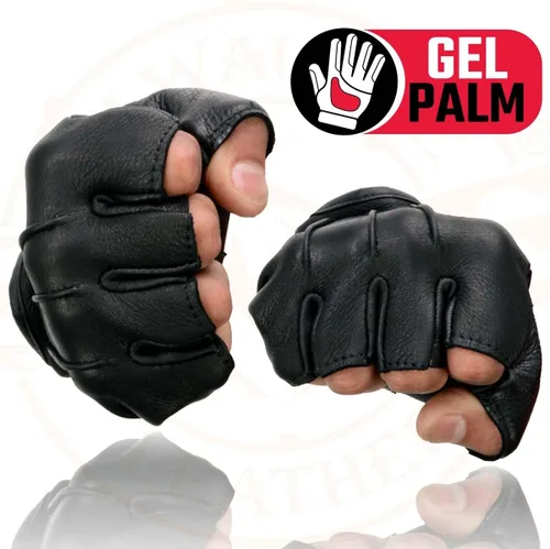Miniatura 7 de Guantes sin dedos de piel de ciervo para hombre