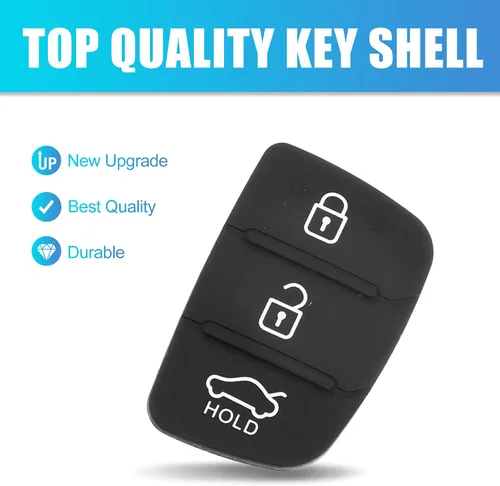 Miniatura 9 de X AUTOHAUX 3 botón coche remoto Fob caso inserto de goma almohadilla teclado reemplazo para Hyundai