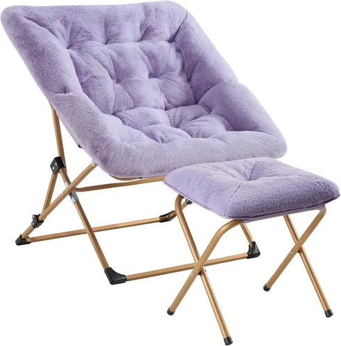 Miniatura 9 de OAKHAM Cómoda silla para adultos, suave piel sintética plegable para dormitorio, sala de estar, dormitorio, silla de lectura flexible