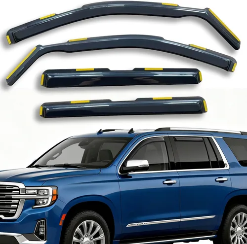 Miniatura 16 de Protectores de lluvia extra duraderos en el canal, viseras de ventana para camioneta Silverado/Sierra 1500 Crew Cab 2019-2026, deflectores