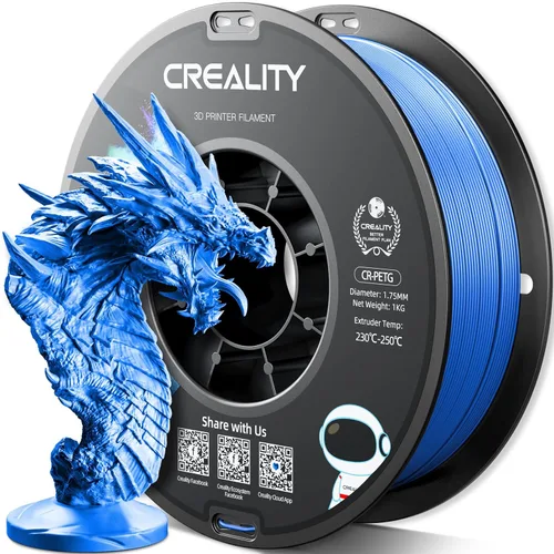 Miniatura 10 de Filamento PETG oficial para impresora 3D Creality de 0.069 in, 2.2 lbs, alta precisión, fuerte dureza, inodoro, mejor flujo, impresión 3D resistente
