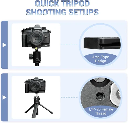 Miniatura 4 de JJC Soporte en L de agarre de mano de metal sólido para cámara Nikon Zf, para soporte Airtag, empuñadura Nikon Zf, almohadillas antideslizantes