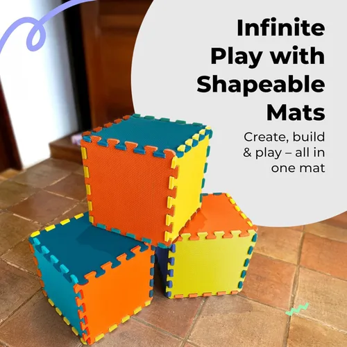 Miniatura 7 de MioTetto Tapete de juego para bebé, azulejos de espuma suave para el suelo para niños. Azulejos de espuma entrelazados ajustables, se adapta a