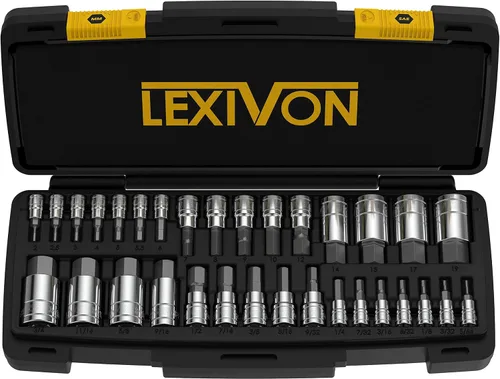 Miniatura 8 de LEXIVON Juego de adaptadores de enchufe de grado de impacto, broca de extensión de 3 pulgadas con soporte, 3 unidades de 1/4, 3/8 y 1/2 pulgadas
